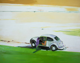 VW kever 100x130cm olie op katoen 1998