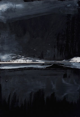 Landscape 41,8x29,5cm oil and acrylic on papier 2024 (Private Collection Alsheim Germany)