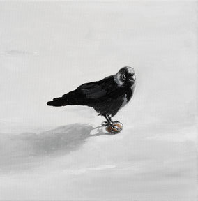 Black Bird 30x30cm acryl op canvas 2025 (Privé collectie Berlijn Germany)