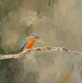 IJsvogel 30x30 acryl op canvas 2024 (Privé collectie Wenen Oostenrijk)