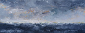 Rough Sea 20x50cm acryl op mdf 2024 (Privé collectie Hamburg Duitsland)