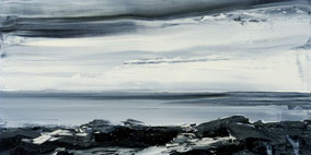 Noordzee 25x50cm olie op mdf 2017 (Privé collectie Eefde Nederland)