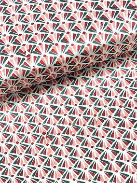 Hand-block printed organic fabrics in contemporary styles, made in Delhi's manufactory