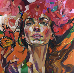 BLOOMING SYMPHONY, oil on canvas 120x120cm, 2026
