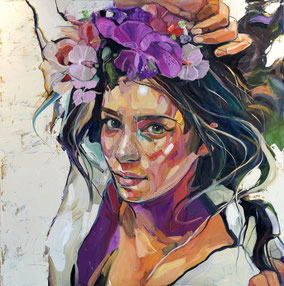 PURPLE ORCHIDS 120x120cm, oil on canvas 2026