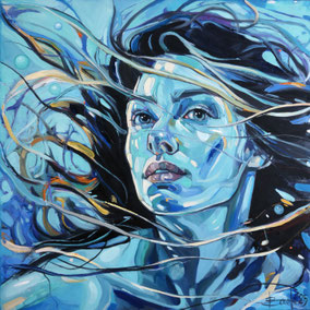 BLISS-ABOVE THE SILENCE, 90x90cm, oil on canvas 2025