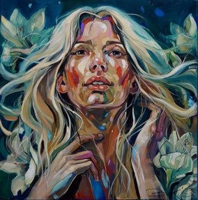 AWAKENING series, oil on canvas 90x90cm, 2025