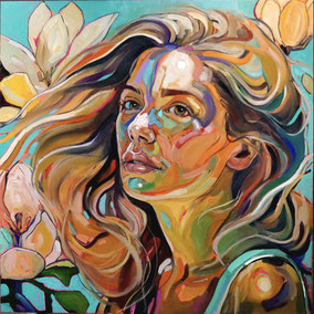 MAGNOLIA TREE, oil on canvas 100x100cm, 2025