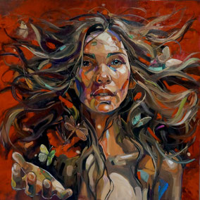 ELYSIUM II, oil on canvas 120x120cm, 2025