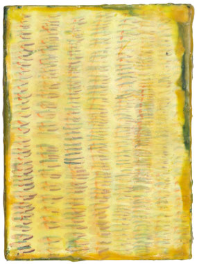 Datenstrang 3, 2020, Mischtechnik auf Holz, 21 x 14 cm