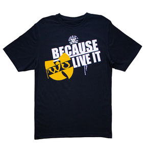  "BECAUSE WU LIVE IT" heavy T-shirt // LIMITED HAND-PRINTED BLACK T-SHIRT EDITION Wu-Tang Clan