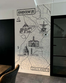 Muurtekening woonkamer