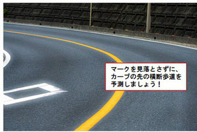 前方横断歩道あり