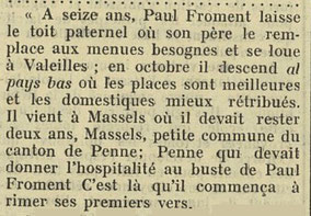 Souvenirs du félibre Aristide SALERES - Journal du Lot 23 mai 1930