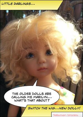 Dianna Effner dolls, Little Darlings, Geri Uribe's #1 Dakota-My Pearl, blond doll wig