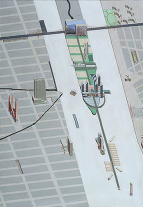 Rem Koolhaas and Zoe Zenghelis | Roosevelt Island, New York | 1975-76 Gouache on paper