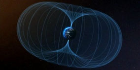 🧭 Le champ magnétique terrestre, cercle invisible qui protège la vie.