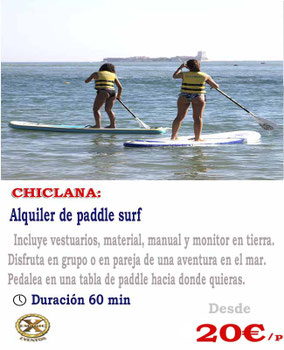 alquiler de paddle Chiclana