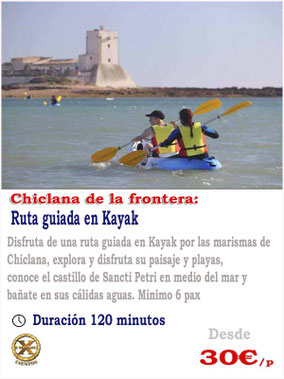 Ruta en kayaks en chiclana