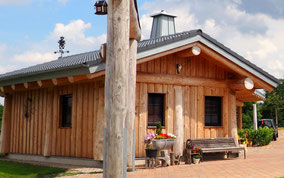 Kanada Blockhaus Jagdhütte Edersee Vöhl Außenansicht