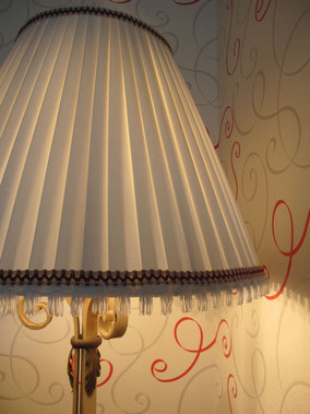 Abat-jour de lampadaire plissé couture, Côté Voltaire entreprise à Montpellier