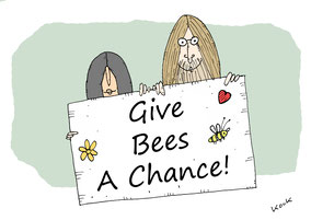 John Lennon Yoko Ono Give Bees A Chance Cartoon Oliver Kock 