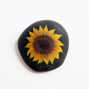 Galets décoratif FLEURS - acrylique sur galet de rivière - fini satiné - pièces uniques signées FAP080