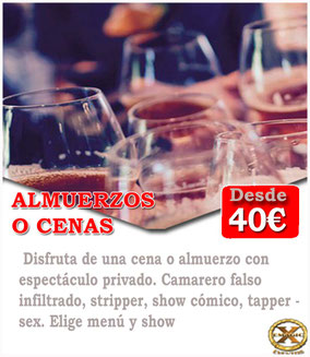 Pack cena con espectáculos para grupos de despedidas de solteros en El Puerto de Santa Maria