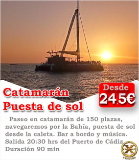 paseo en barco con puesta de sol El Puerto