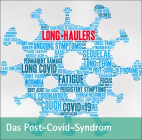 Das Post-Covid-Syndrom, Grafik Long-Haulers in Form eines Virus