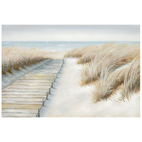 peinture toile décoration plage sable mer jonc intérieur