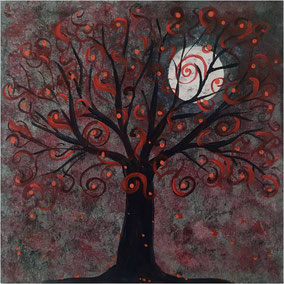 ARBRE DE VIE - Hiver - Acrylique 40 x 40 -  55,00 €   