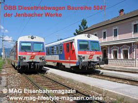 ÖBB Dieseltriebwagen Baureihe 5047 der Jenbacher Werke mit der Achsfolge 2’B’