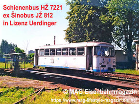 Der Šinobus HŽ 7221, ehemals JŽ 812, ein Schienenbus der Waggonfabrik Uerdingen