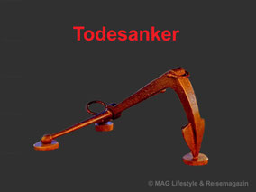 Der Todesanker, ein Stockanker mit nur einer Flunke zum Verankern von Festmachertonnen