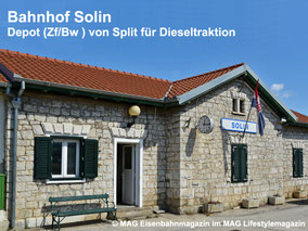 Solin Bahnhof, das Depot Zf/Bw von Split für Dieseltraktion:  HŽ 2062, 2042 & 2032