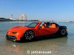 Urlaub in Abu Dhabi, Abenteuerurlaub wie im Film, mit dem Cabrio - Sportwagen übers Wasser düsen und die Corniche von Abu Dhabi vom Meer aus erleben