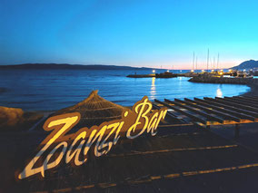 Zanzi Bar, die Beachbar am Traumstrand von Baska Voda an der Makarska Riviera