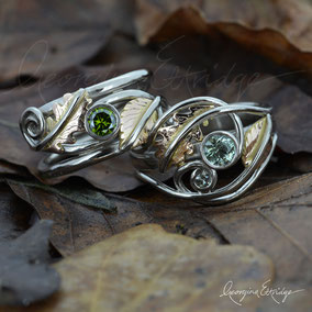 Beech & Oak Leaf Wedding Rings