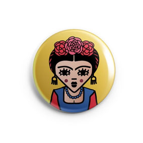 ICONS ICONES FRIDA KAHLO ILLUSTRATION BADGE MAGNET MIROIR / CREATION ORIGINALE © Stephanie Gerlier / T FOR TIGER
