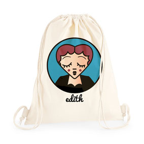 ICONS ICONES EDITH PIAF ILLUSTRATION SAC A DOS TOTE BAG  / CREATION ORIGINALE © Stephanie Gerlier / T FOR TIGER