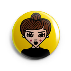 ICONS ICONES AUDREY HEPBURN ILLUSTRATION BADGE MAGNET MIROIR / CREATION ORIGINALE © Stephanie Gerlier / T FOR TIGER