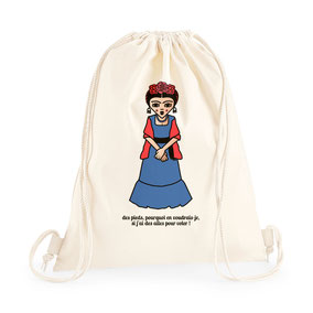 ICONS ICONES FRIDA KAHLO ILLUSTRATION SAC A DOS TOTE BAG / CREATION ORIGINALE © Stephanie Gerlier / T FOR TIGER