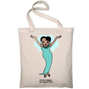 ICONS ICONES JOSEPHINE BAKER ILLUSTRATION SAC TOTE BAG / CREATION ORIGINALE © Stephanie Gerlier / T FOR TIGER