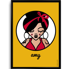 ICONS ICONES AFFICHE TRIBUTE AMY WINEHOUSE ILLUSTRATION © Stephanie Gerlier / T FOR TIGER 