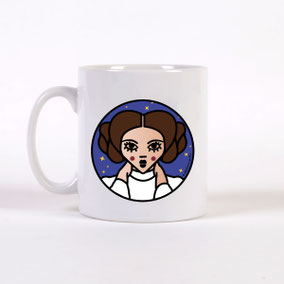 ICONS ICONES PRINCESSE LEIA ILLUSTRATION MUG / CREATION ORIGINALE © Stephanie Gerlier / T FOR TIGER