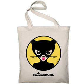 ICONS ICONES CATWOMAN ILLUSTRATION AFFICHE TOTE BAG SAC / CREATION ORIGINALE © Stephanie Gerlier / T FOR TIGER