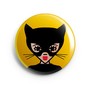 ICONS ICONES CATWOMAN ILLUSTRATION BADGE MAGNET MIROIR / CREATION ORIGINALE © Stephanie Gerlier / T FOR TIGER