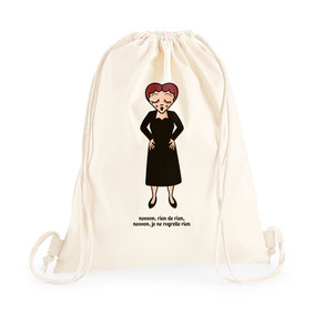 ICONS ICONES EDITH PIAF ILLUSTRATION SAC A DOS TOTE BAG / CREATION ORIGINALE © Stephanie Gerlier / T FOR TIGER