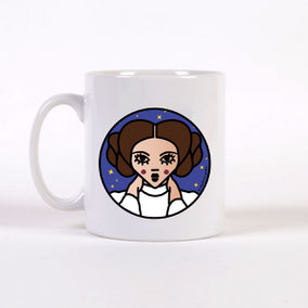 ICONS ICONES PRINCESSE LEIA ILLUSTRATION MUG / CREATION ORIGINALE © Stephanie Gerlier / T FOR TIGER